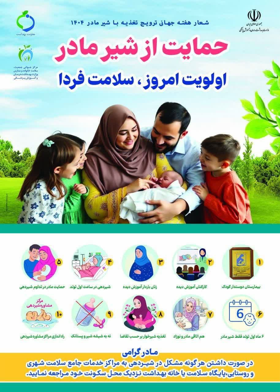پیام سرپرست بیمارستان بی بی حکیمه خاتون (س) گچساران به مناسبت هفته جهانی تغذیه با شیر مادر
