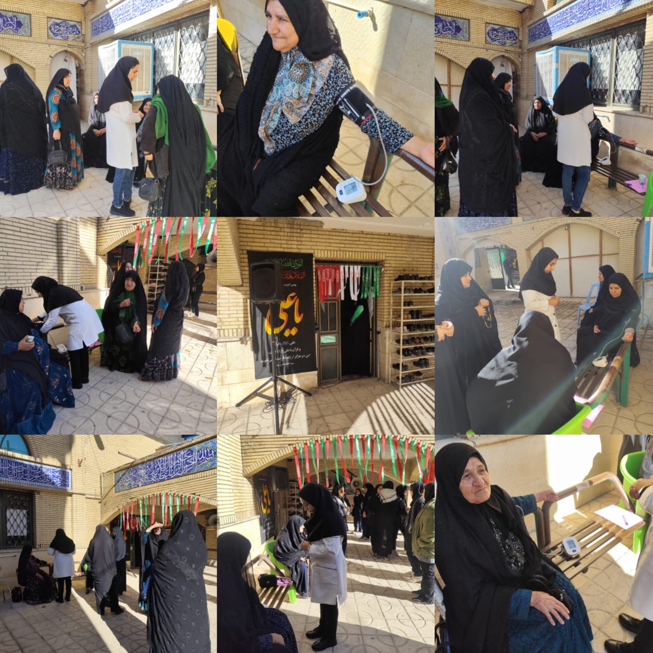 برپایی میز خدمت سلامت در بدرقه شهید گمنام در سی سخت