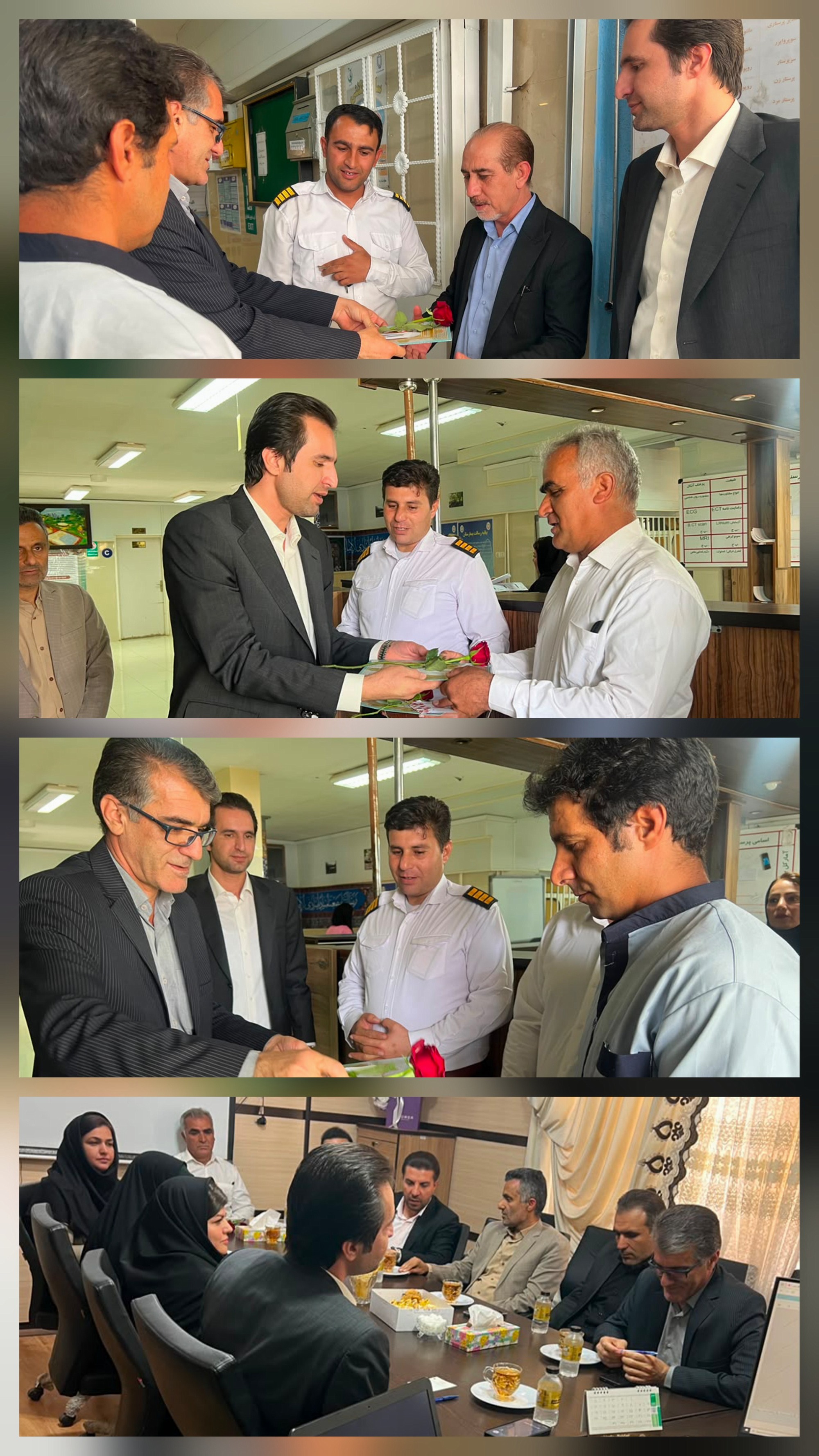 تجلیل از کارکنان واحد حراست بیمارستان شهید رجایی یاسوج با حضور مشاور عالی رئیس دانشگاه علوم پزشکی