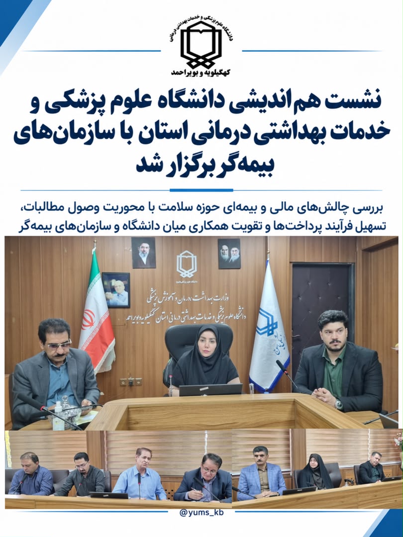 نشست هم‌اندیشی دانشگاه علوم پزشکی و خدمات بهداشتی درمانی استان  با سازمان‌های بیمه‌گر برگزار شد