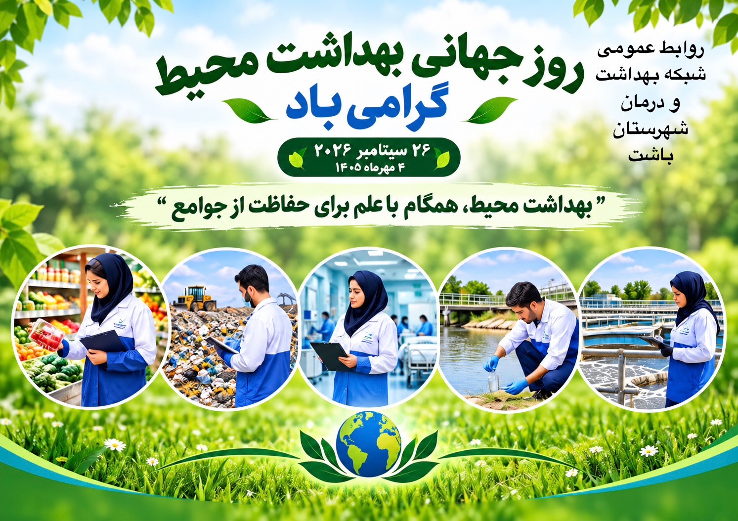 پیام تبریک سرپرست شبکه بهداشت و درمان شهرستان باشت به مناسبت روز بهداشت محیط